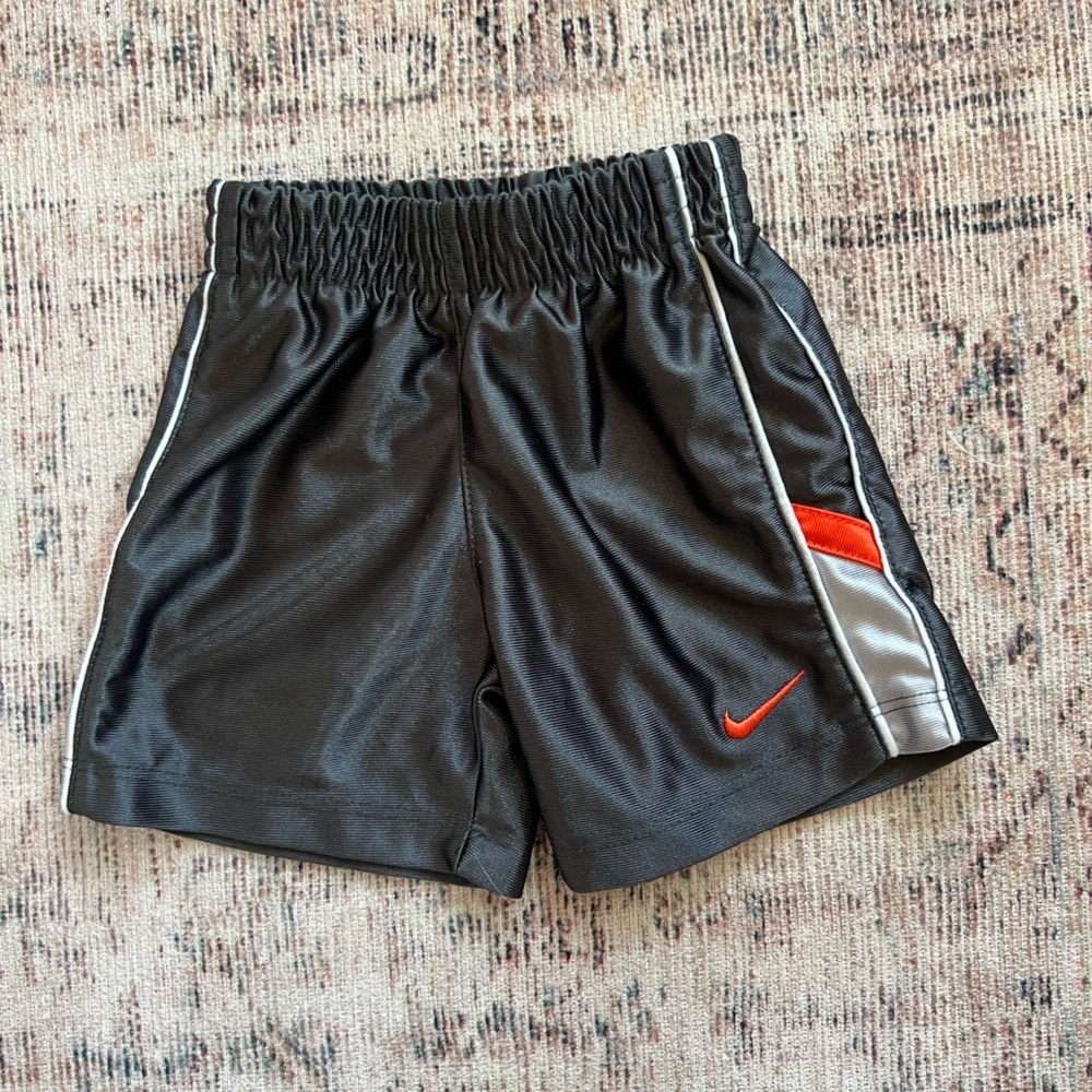 Nike Kids' Gray Shorts with Orange Accents 12 mo